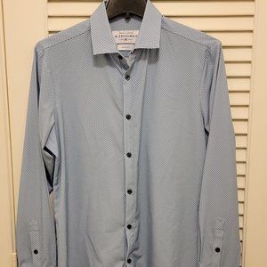 Mizzen + Main Leeward Blue Polka Dot Large Trim Fit Long Sleeve Shirt